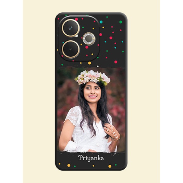 Multicolor Dotted Pattern with Text On Space Black Custom Soft Matte Mobile Back Cover - Oppo A5 Pro 5G Multicolor Dotted Pattern with Text On Space Black Custom Soft Matte Mobile Back Cover - Oppo A5 Pro 5G