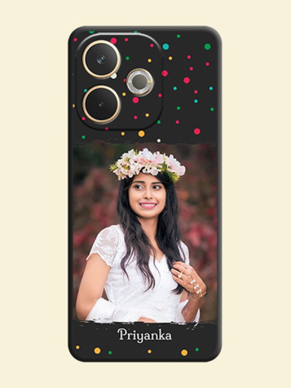 Multicolor Dotted Pattern with Text On Space Black Custom Soft Matte Mobile Back Cover - Oppo A5 Pro 5G