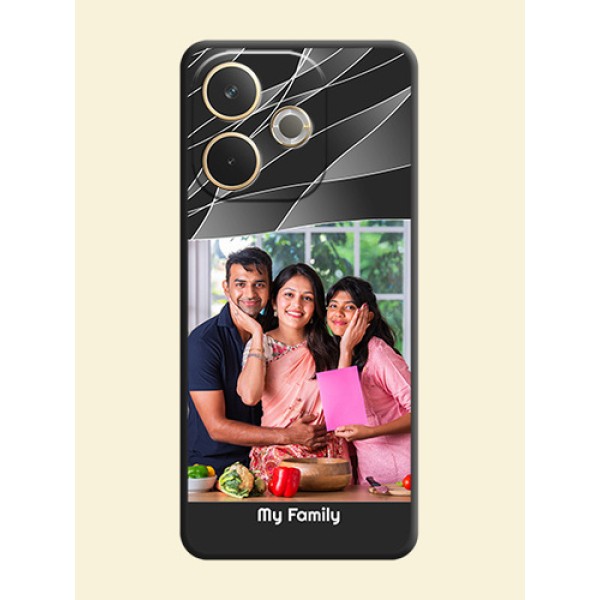 Mixed Wave Lines on Photo On Space Black Custom Soft Matte Mobile Back Cover - Oppo A5 Pro 5G