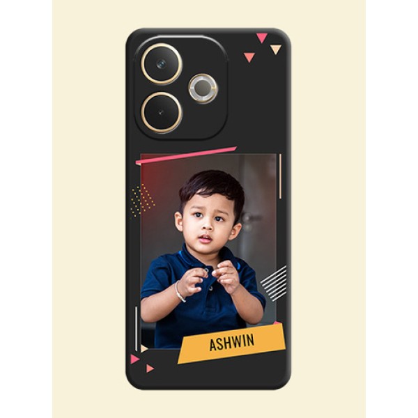 Photo Frame with Triangle Small Dots on Photo On Space Black Custom Soft Matte Mobile Back Cover - Oppo A5 Pro 5G