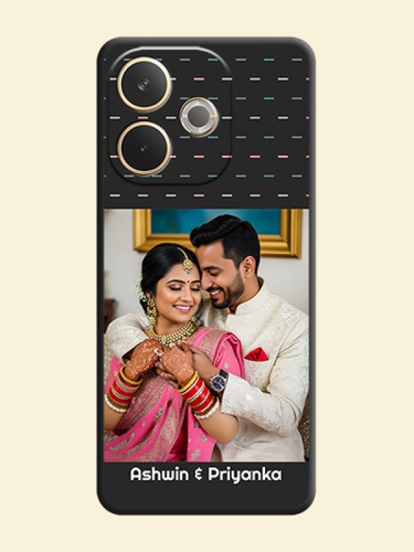 Line Pattern Design with Text On Space Black Custom Soft Matte Mobile Back Cover - Oppo A5 Pro 5G