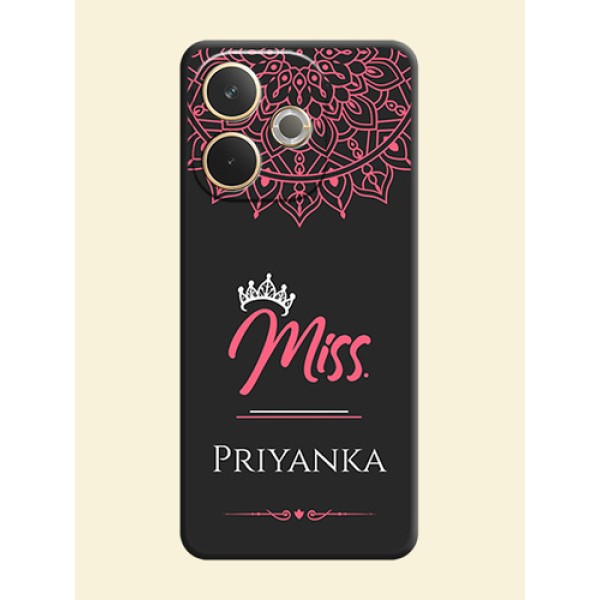 Mrs Name with Floral Design On Space Black Custom Soft Matte Mobile Back Cover - Oppo A5 Pro 5G Mrs Name with Floral Design On Space Black Custom Soft Matte Mobile Back Cover - Oppo A5 Pro 5G