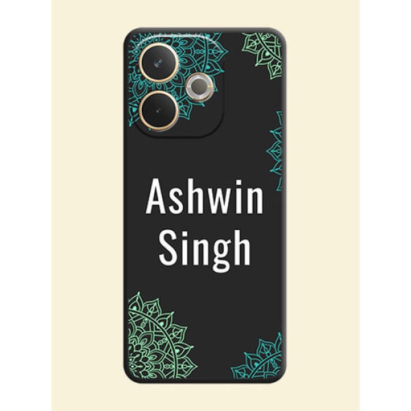 Your Name with Floral Design On Space Black Custom Soft Matte Mobile Back Cover - Oppo A5 Pro 5G Your Name with Floral Design On Space Black Custom Soft Matte Mobile Back Cover - Oppo A5 Pro 5G