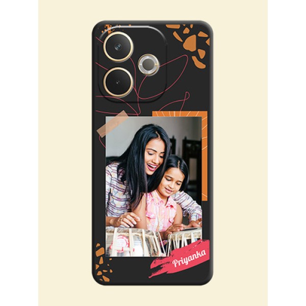 Orange Photo Frame On Space Black Custom Soft Matte Mobile Back Cover - Oppo A5 Pro 5G Orange Photo Frame On Space Black Custom Soft Matte Mobile Back Cover - Oppo A5 Pro 5G