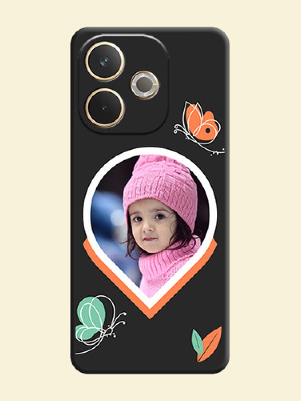 Upload Pic With Simple Butterly Design On Space Black Custom Soft Matte Mobile Back Cover - Oppo A5 Pro 5G