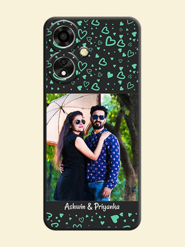 Sea Green Indefinite Love Pattern on Photo On Space Black Custom Soft Matte Mobile Back Cover - Oppo A59 5G