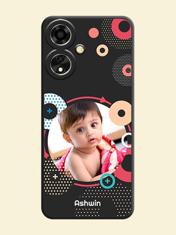 Multicoloured Round Image On Space Black Custom Soft Matte Mobile Back Cover - Oppo A59 5G