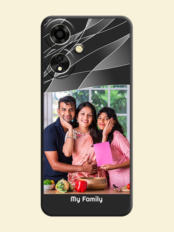Mixed Wave Lines on Photo On Space Black Custom Soft Matte Mobile Back Cover - Oppo A59 5G