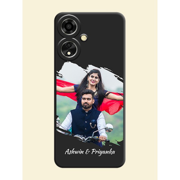 Grunge Brush Strokes on Photo On Space Black Custom Soft Matte Mobile Back Cover - Oppo A59 5G Grunge Brush Strokes on Photo On Space Black Custom Soft Matte Mobile Back Cover - Oppo A59 5G