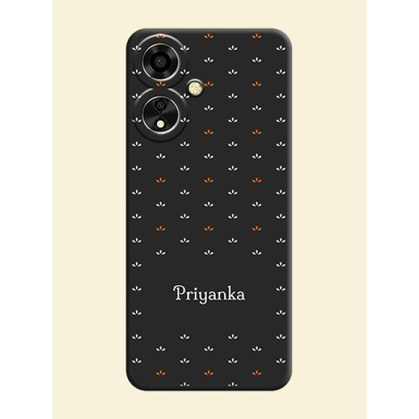 Simple Pattern With Custom Text On Space Black Custom Soft Matte Mobile Back Cover - Oppo A59 5G Simple Pattern With Custom Text On Space Black Custom Soft Matte Mobile Back Cover - Oppo A59 5G