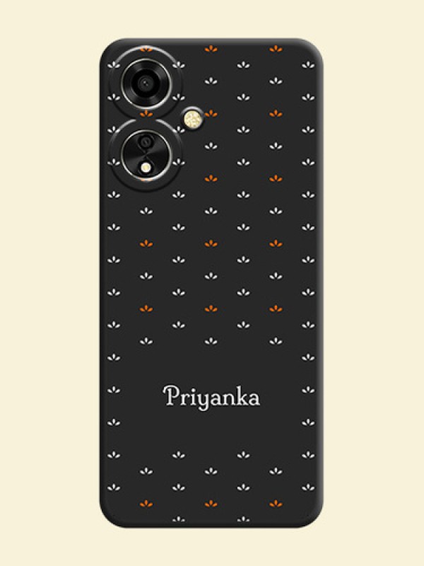 Simple Pattern With Custom Text On Space Black Custom Soft Matte Mobile Back Cover - Oppo A59 5G
