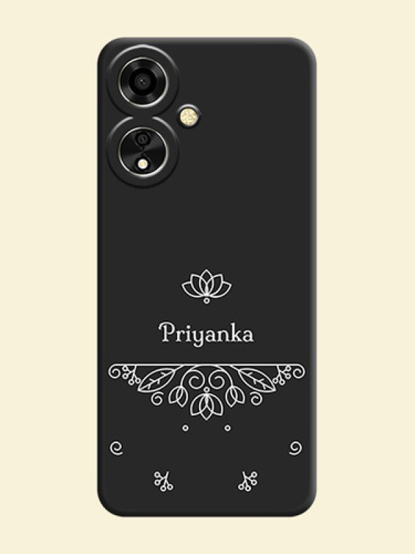 Lotus Garden Custom Text On Space Black Custom Soft Matte Mobile Back Cover - Oppo A59 5G