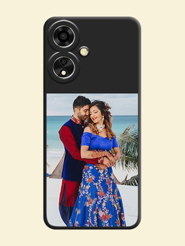 Image Upload With Space Black Color On Custom Soft Matte Mobile Back Cover - Oppo A59 5G