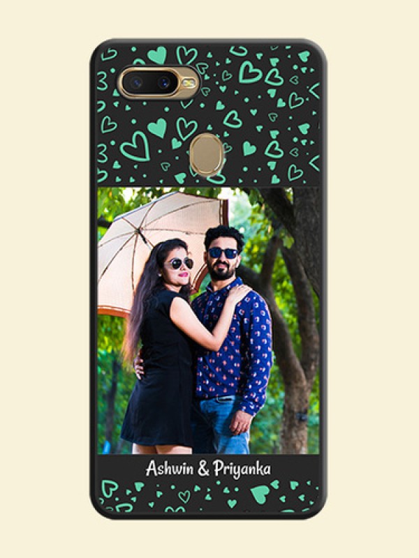Sea Green Indefinite Love Pattern on Photo on Space Black Soft Matte Mobile Cover - Oppo A5s