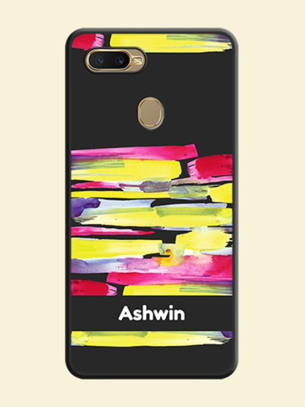 Brush Coloured on Space Black Personalized Soft Matte Phone Covers - Oppo A5s