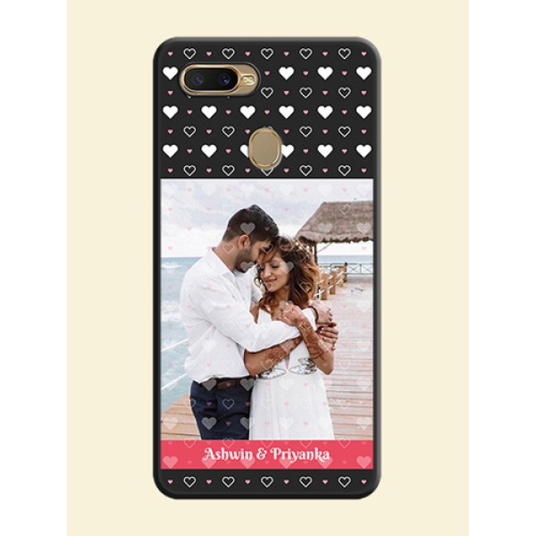 White Color Love Symbols with Text Design on Photo on Space Black Soft Matte Phone Cover - Oppo A5s White Color Love Symbols with Text Design on Photo on Space Black Soft Matte Phone Cover - Oppo A5s