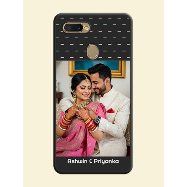 Line Pattern Design with Text on Space Black Custom Soft Matte Phone Back Cover - Oppo A5s Line Pattern Design with Text on Space Black Custom Soft Matte Phone Back Cover - Oppo A5s