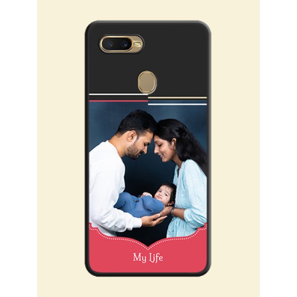 Classic Plain Design with Name on Photo on Space Black Soft Matte Phone Cover - Oppo A5s Classic Plain Design with Name on Photo on Space Black Soft Matte Phone Cover - Oppo A5s