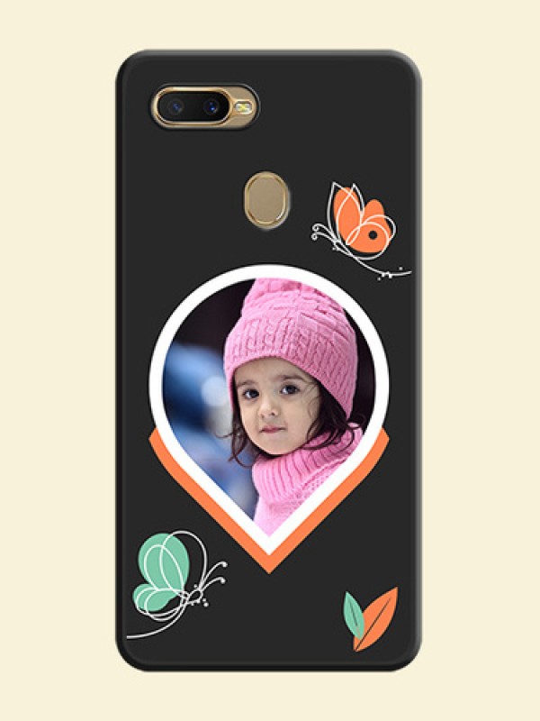 Upload Pic With Simple Butterly Design On Space Black Personalized Soft Matte Phone Covers -Oppo A5S