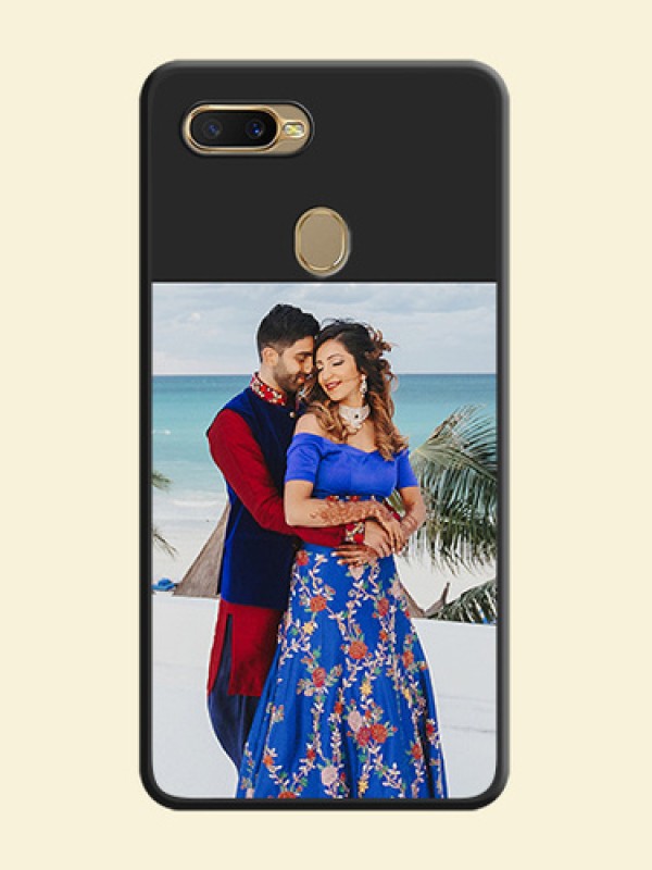 Image Upload With Space Black Color On Custom Soft Matte Mobile Back Cover - Oppo A5S