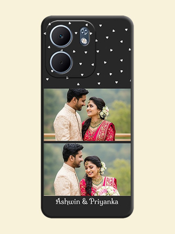 Miniature Love Symbols with Name On Space Black Custom Soft Matte Mobile Back Cover - Oppo A5X 4G
