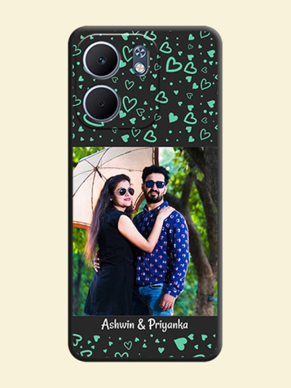 Sea Green Indefinite Love Pattern on Photo On Space Black Custom Soft Matte Mobile Back Cover - Oppo A5X 4G