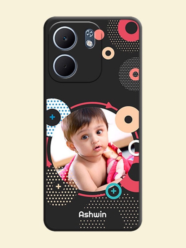 Multicoloured Round Image On Space Black Custom Soft Matte Mobile Back Cover - Oppo A5X 4G