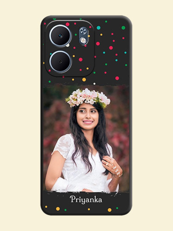 Multicolor Dotted Pattern with Text On Space Black Custom Soft Matte Mobile Back Cover - Oppo A5X 4G