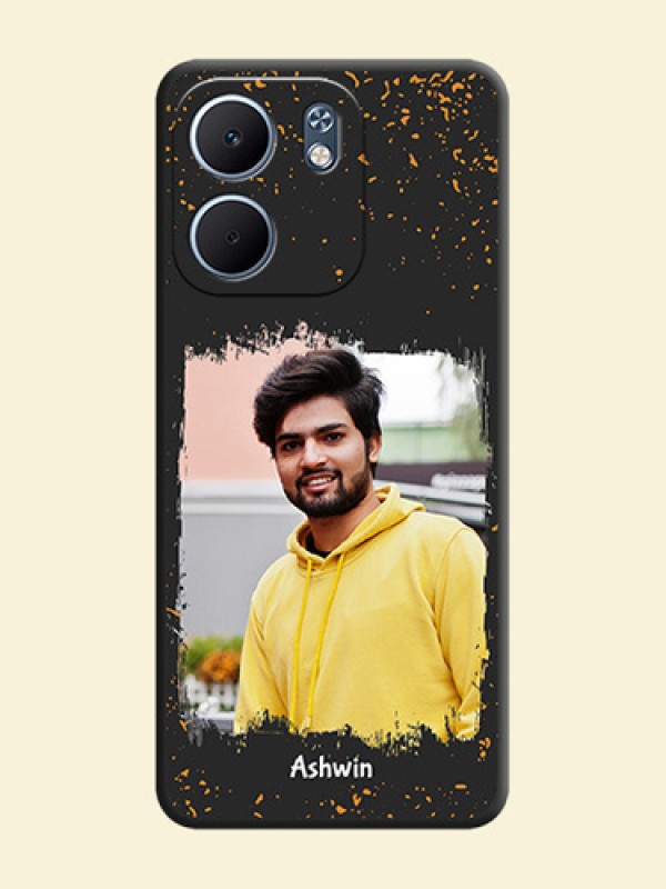 Spray Free Design on Photo On Space Black Custom Soft Matte Mobile Back Cover - Oppo A5X 4G