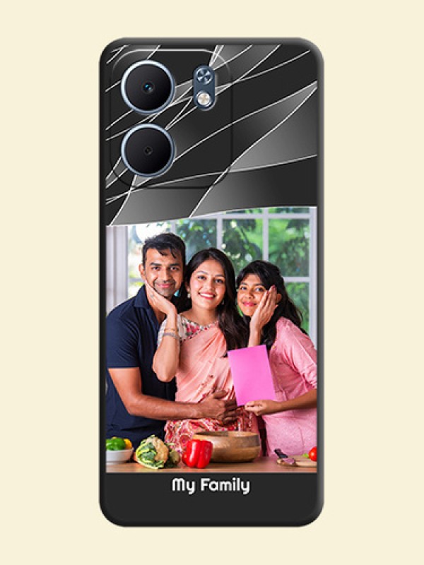 Mixed Wave Lines on Photo On Space Black Custom Soft Matte Mobile Back Cover - Oppo A5X 4G