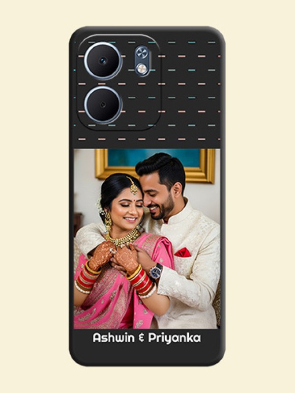 Line Pattern Design with Text On Space Black Custom Soft Matte Mobile Back Cover - Oppo A5X 4G