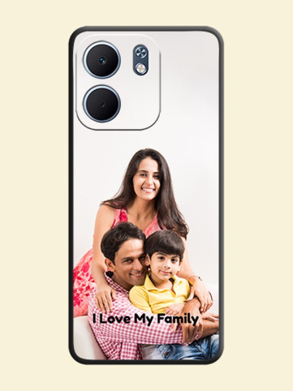 Full Single Pic Upload With Text On Space Black Custom Soft Matte Mobile Back Cover - Oppo A5X 4G