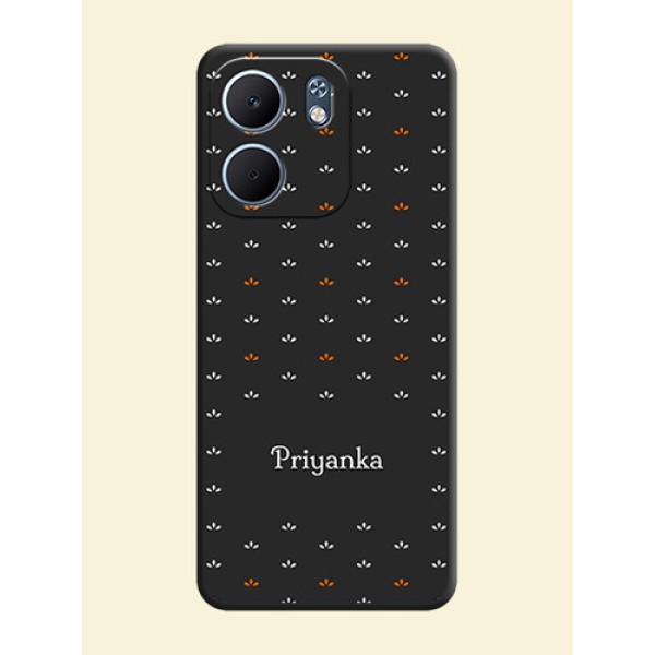 Simple Pattern With Custom Text On Space Black Custom Soft Matte Mobile Back Cover - Oppo A5X 4G Simple Pattern With Custom Text On Space Black Custom Soft Matte Mobile Back Cover - Oppo A5X 4G