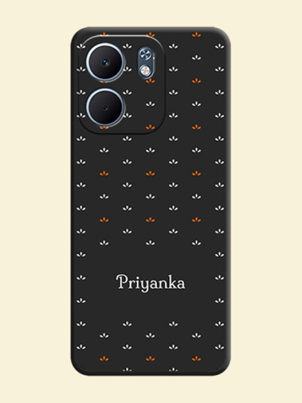 Simple Pattern With Custom Text On Space Black Custom Soft Matte Mobile Back Cover - Oppo A5X 4G