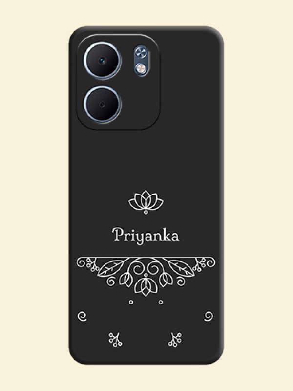 Lotus Garden Custom Text On Space Black Custom Soft Matte Mobile Back Cover - Oppo A5X 4G
