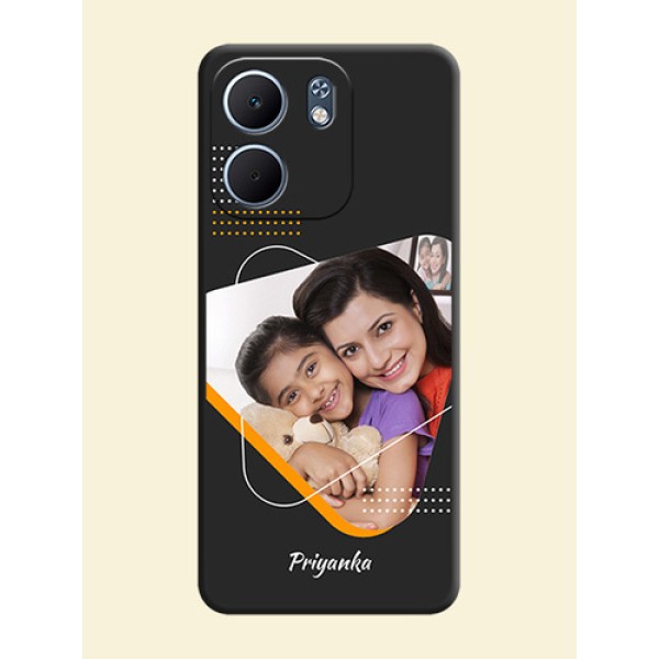 Yellow Triangle on Photo On Space Black Custom Soft Matte Mobile Back Cover - Oppo A5x 5G