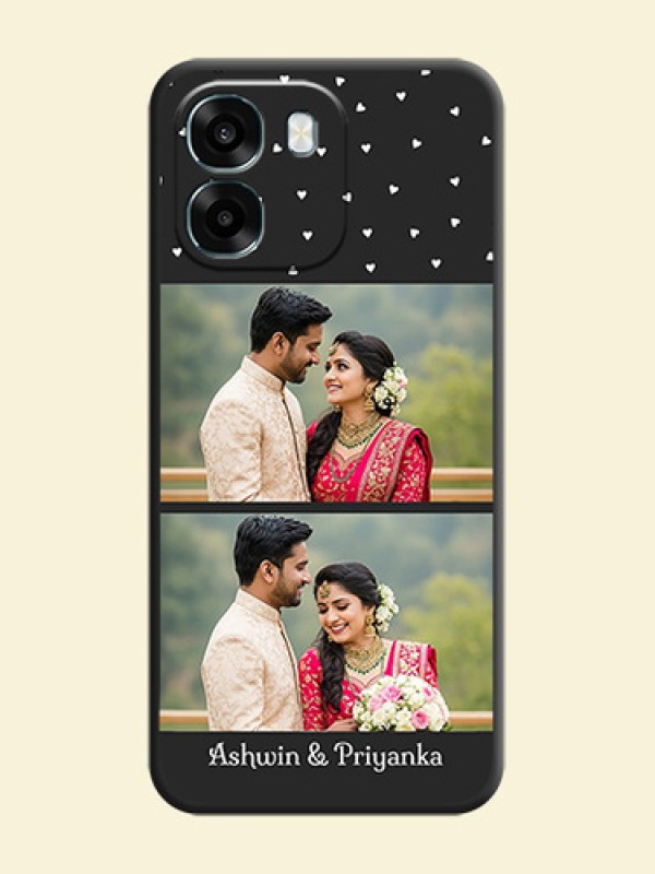 Miniature Love Symbols with Name On Space Black Custom Soft Matte Mobile Back Cover - Oppo A6 5G