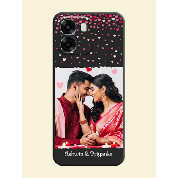 Fall in Love with Your Partner on Photo On Space Black Custom Soft Matte Mobile Back Cover - Oppo A6 5G Fall in Love with Your Partner on Photo On Space Black Custom Soft Matte Mobile Back Cover - Oppo A6 5G