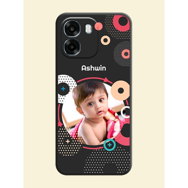 Multicoloured Round Image On Space Black Custom Soft Matte Mobile Back Cover - Oppo A6 5G Multicoloured Round Image On Space Black Custom Soft Matte Mobile Back Cover - Oppo A6 5G