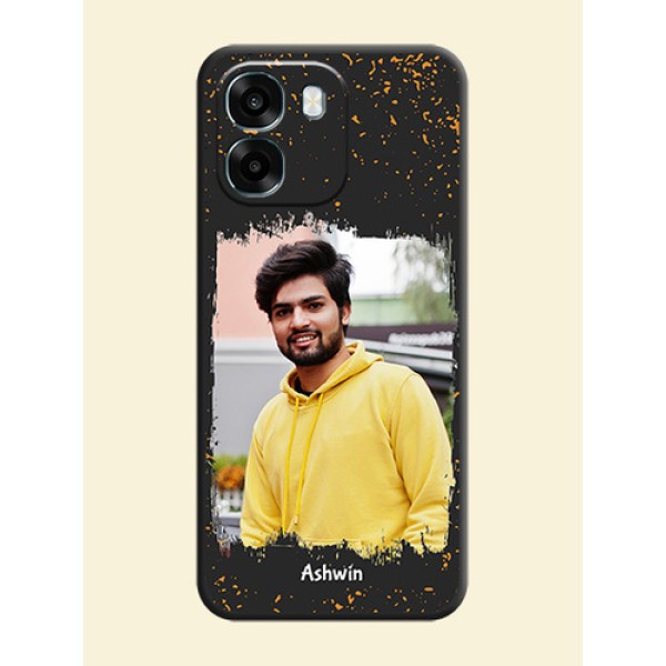 Spray Free Design on Photo On Space Black Custom Soft Matte Mobile Back Cover - Oppo A6 5G