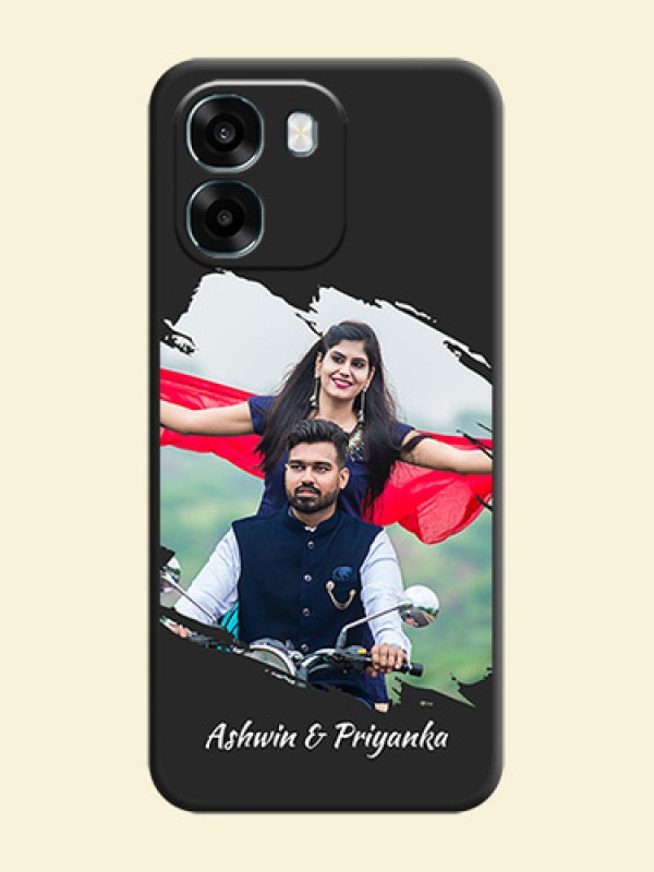 Grunge Brush Strokes on Photo On Space Black Custom Soft Matte Mobile Back Cover - Oppo A6 5G