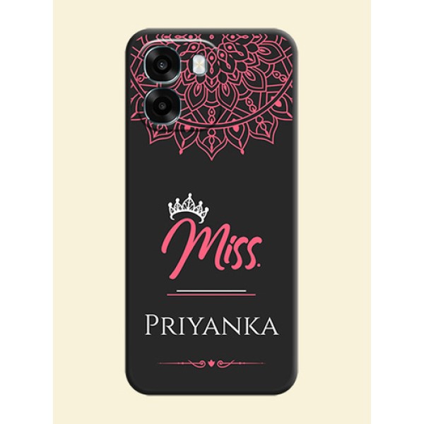Mrs Name with Floral Design On Space Black Custom Soft Matte Mobile Back Cover - Oppo A6 5G Mrs Name with Floral Design On Space Black Custom Soft Matte Mobile Back Cover - Oppo A6 5G