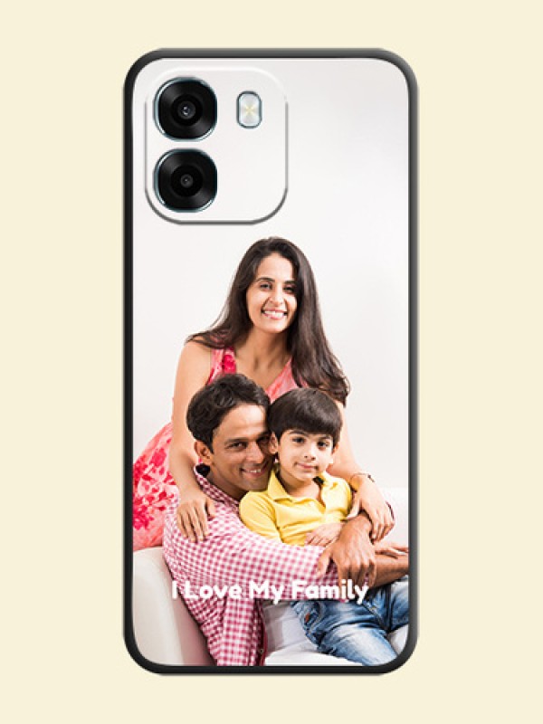 Full Single Pic Upload With Text On Space Black Custom Soft Matte Mobile Back Cover - Oppo A6 5G