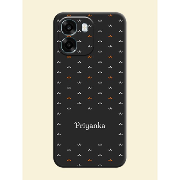 Simple Pattern With Custom Text On Space Black Custom Soft Matte Mobile Back Cover - Oppo A6 5G Simple Pattern With Custom Text On Space Black Custom Soft Matte Mobile Back Cover - Oppo A6 5G