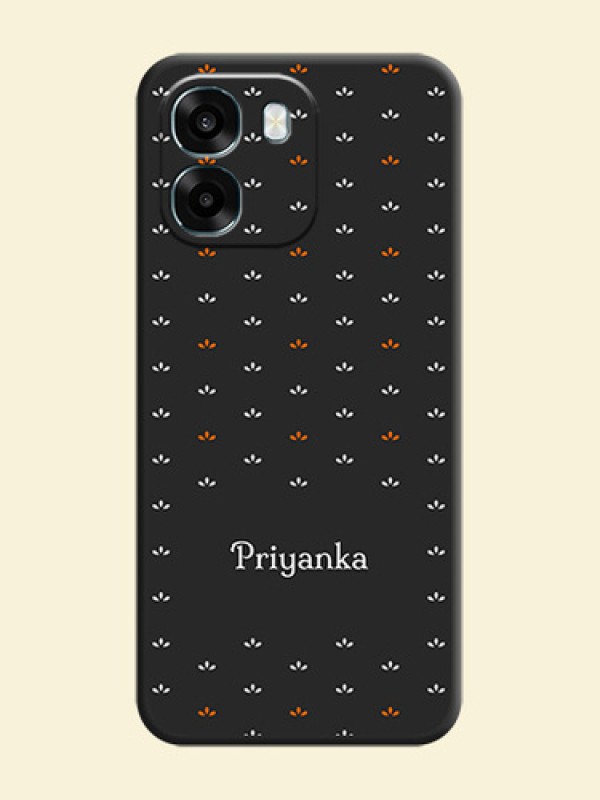 Simple Pattern With Custom Text On Space Black Custom Soft Matte Mobile Back Cover - Oppo A6 5G