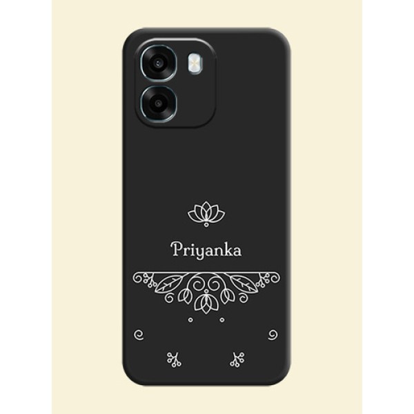 Lotus Garden Custom Text On Space Black Custom Soft Matte Mobile Back Cover - Oppo A6 5G Lotus Garden Custom Text On Space Black Custom Soft Matte Mobile Back Cover - Oppo A6 5G