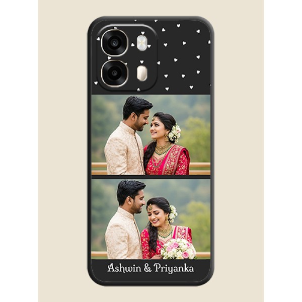 Miniature Love Symbols with Name On Space Black Custom Soft Matte Mobile Back Cover - Oppo A6 Pro 5G Miniature Love Symbols with Name On Space Black Custom Soft Matte Mobile Back Cover - Oppo A6 Pro 5G