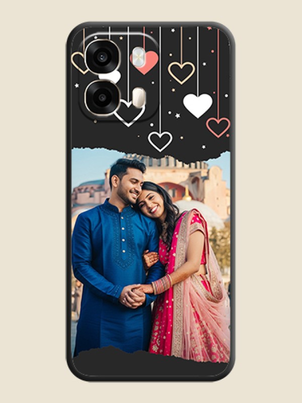 Love Hangings with Splash Wave Picture On Space Black Custom Soft Matte Mobile Back Cover - Oppo A6 Pro 5G