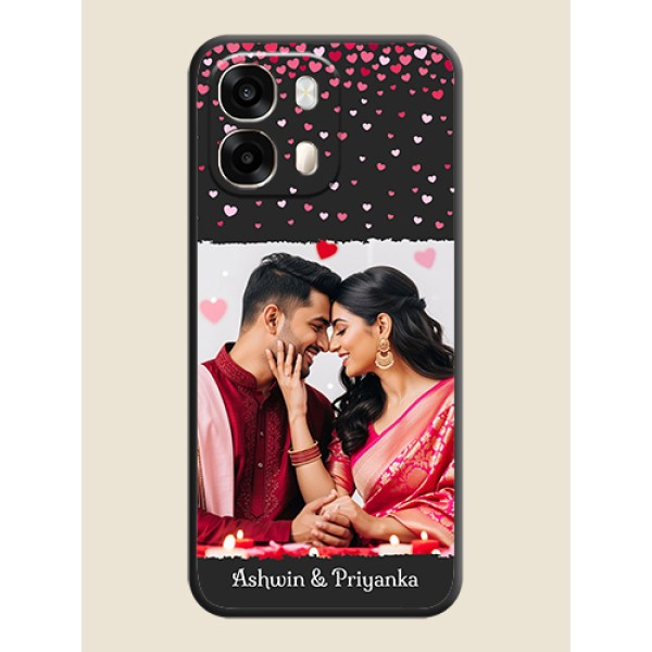 Fall in Love with Your Partner on Photo On Space Black Custom Soft Matte Mobile Back Cover - Oppo A6 Pro 5G Fall in Love with Your Partner on Photo On Space Black Custom Soft Matte Mobile Back Cover - Oppo A6 Pro 5G