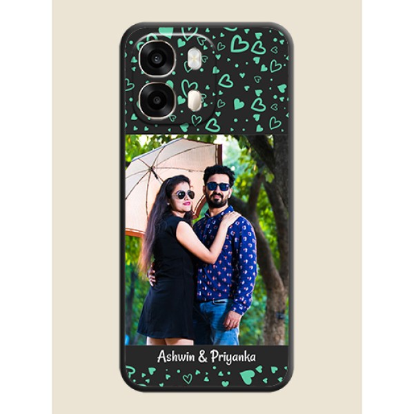 Sea Green Indefinite Love Pattern on Photo On Space Black Custom Soft Matte Mobile Back Cover - Oppo A6 Pro 5G Sea Green Indefinite Love Pattern on Photo On Space Black Custom Soft Matte Mobile Back Cover - Oppo A6 Pro 5G